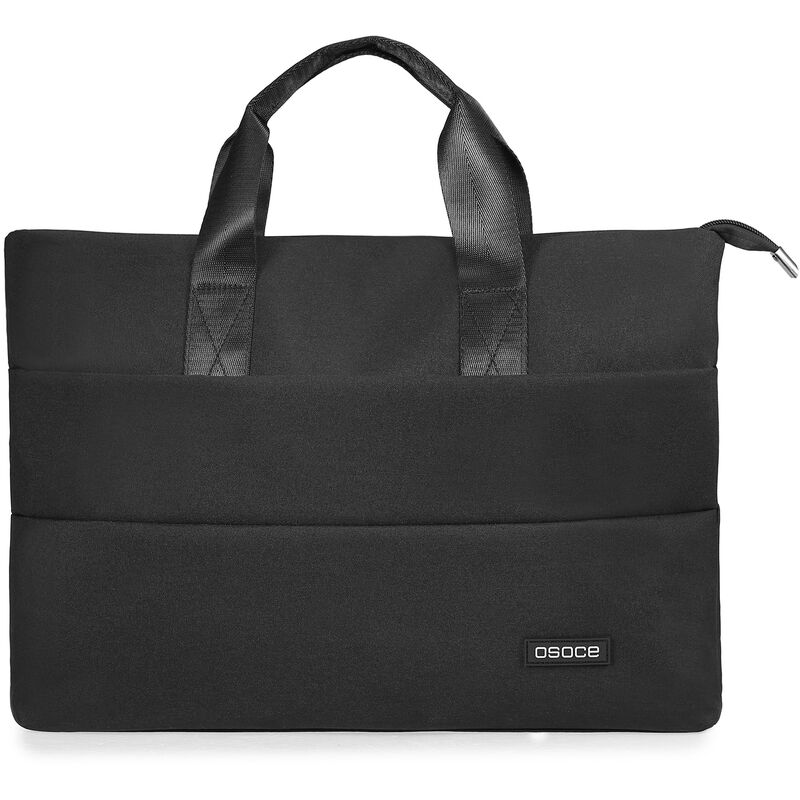 

Osoce - Bolso para portatil Mujer Hombre Bolso para portatil resistente al agua Se adapta a max. Portatil de 15,6 pulgadas,Negro