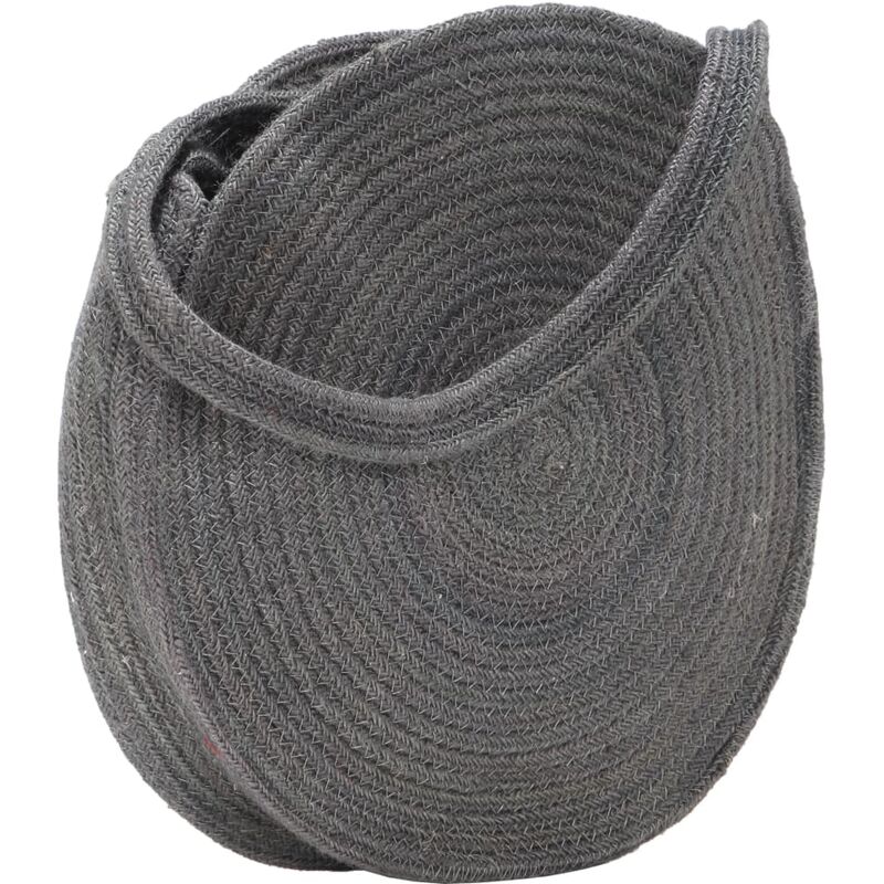 

Bolso redondo hecho a mano de yute gris oscuro