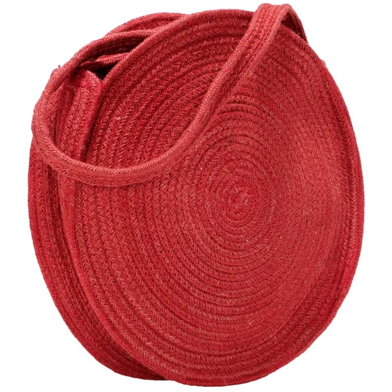 

BHD - Bolso redondo hecho a mano de yute rojo óxido
