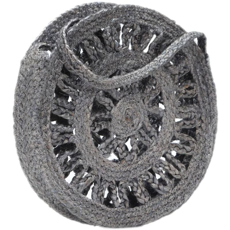 

BHD - Bolso redondo y hueco hecho a mano de yute gris oscuro