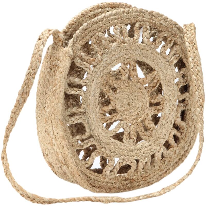 

Happyshopping - Bolso redondo y hueco hecho a mano de yute natural