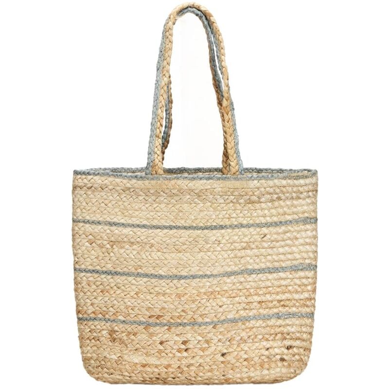 

Vidaxl - Bolso shopper artesanal de yute natural y rayas verde oliva - Marrón