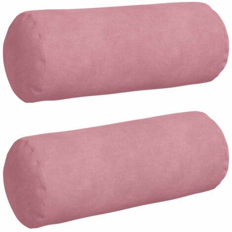 Bolster Pillows 2 pcs Pink Ø 15 x 40 cm Corduroy Fabric vidaXL