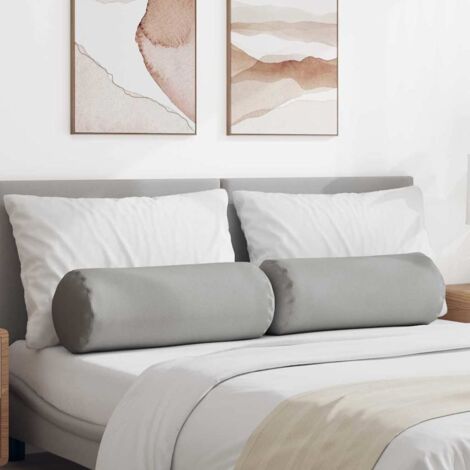 Bolsterkissen 2 pcs Wolkengrau Ø 25 x 70 cm Stoff vidaXL
