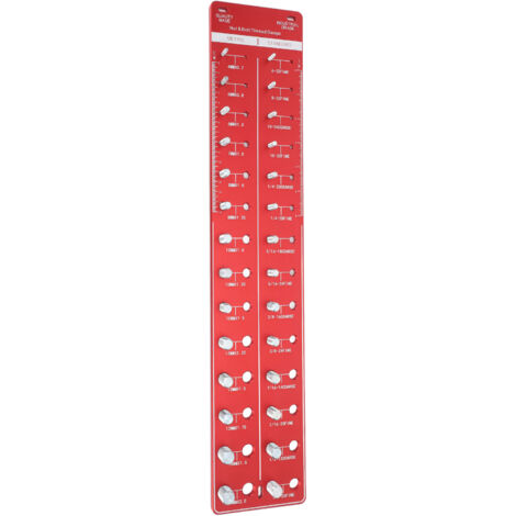 Bolt and Nut Identifier Gauge 10B21 Carbon Steel High Accuracy Nut and Bolt Thread Checker for Detecting Fixed Bolts Red 55x11cm