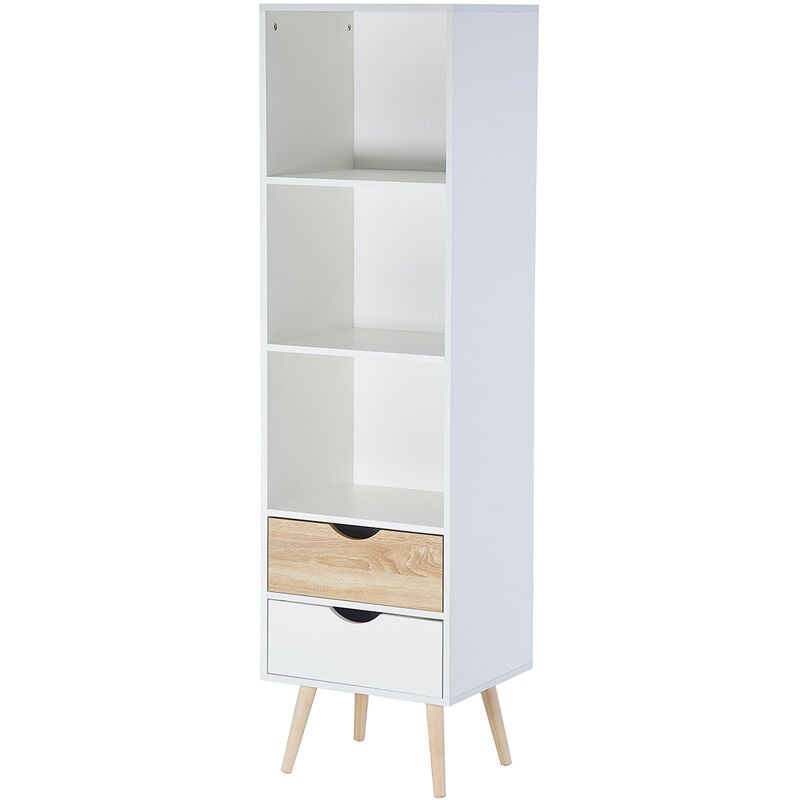 Frankystar - Bolt - Colonne polyvalente de style nordique avec 2 tiroirs et 3 compartiments ouverts