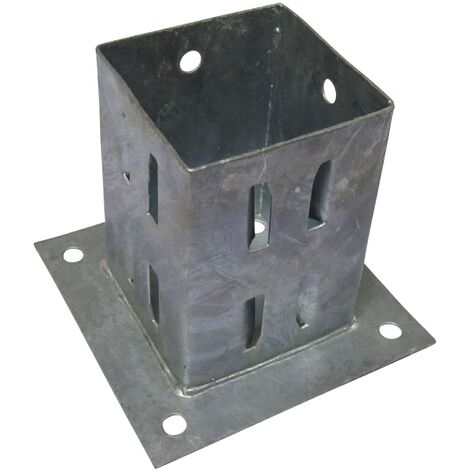 Bolt Down Fence Post Support 100MM Wedge Grip x1 (Galvanised Fencing Base Shoe Foot)