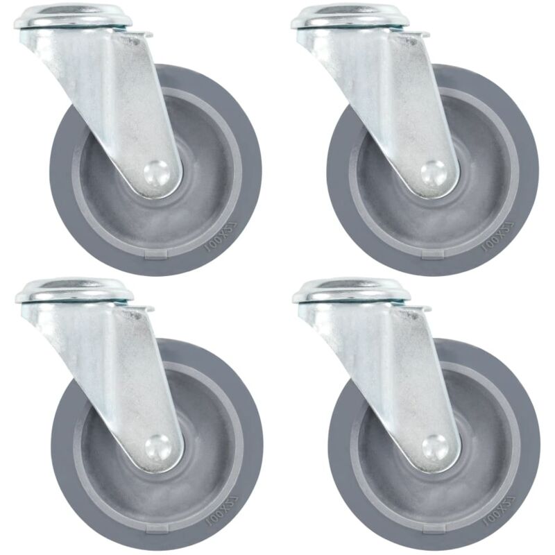 Bolt Hole Swivel Casters 4 Pcs 100 Mm Vidaxl