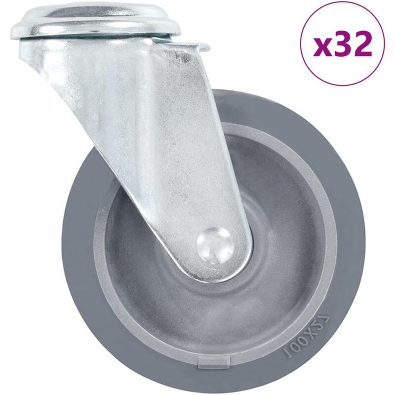 32 pcs Bolt Hole Swivel Casters 100 mm vidaXL