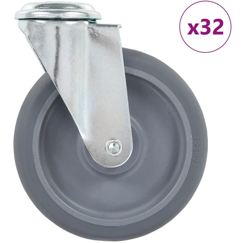 32 pcs Bolt Hole Swivel Casters 125 mm vidaXL