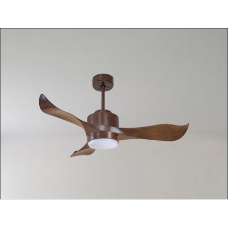 Bolt, Ventilateur déstratificateur d'air, moteur chrome pales bois laquées noires 166 Cm, 100 % efficace été/hivers, avec lampe