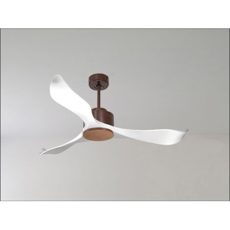 Bolt, Ventilateur déstratificateur d'air, pales laquées blanches 132Cm, moteur chrom, 100 % efficace hiver/été avec lampe.