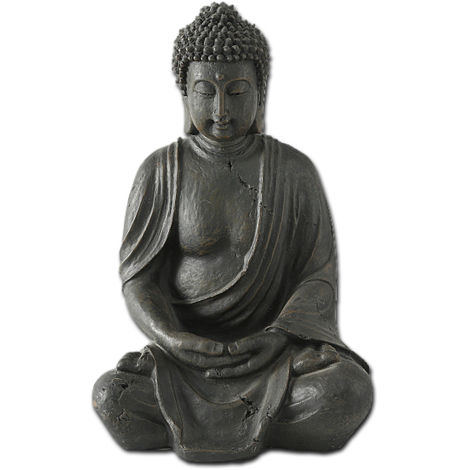 Buddha 30 cm Teelichthalter Kerzenhalter Buddhafigur braun antik Figur Feng Shui