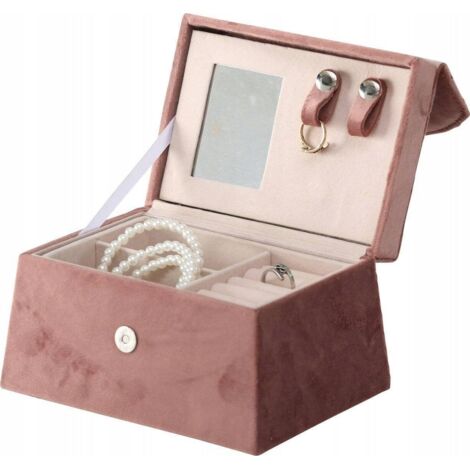 Boltze CLEA caja de joyas rosa con espejo integrado
