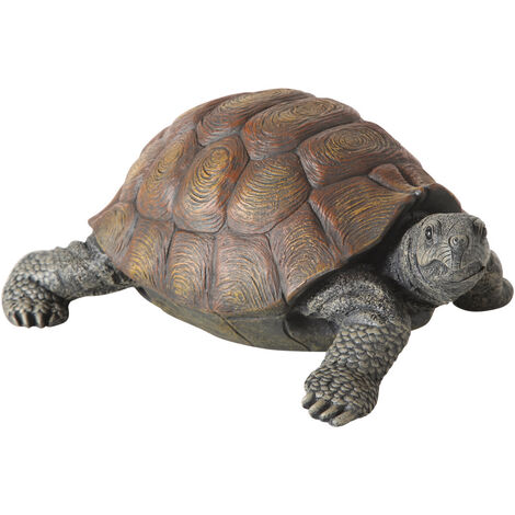 BOLTZE Figur Slomo Schildkröte H 14 cm Kunstharz Braun Grau