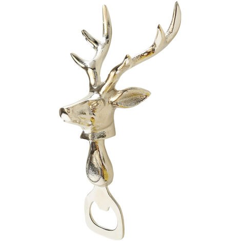 Boltze Flaschenffner Hirsch silber glanz Bierffner mit Hirschkopf Geschenkidee