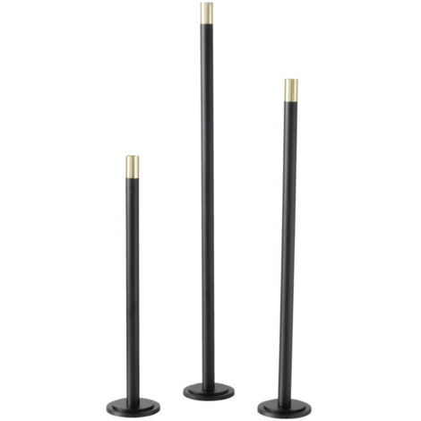 Boltze Kerzenleuchter Mats (3-tlg., schwarz/gold, Eisen, handgearbeitet)