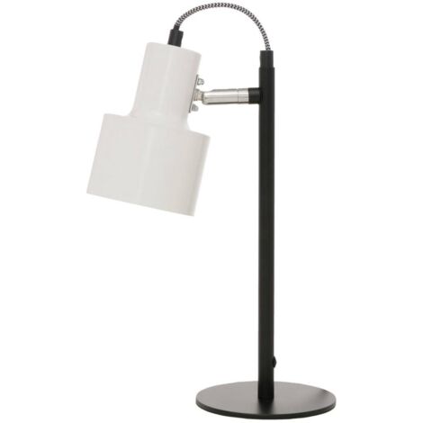 Boltze Lampe de bureau classique blanc et noir 36 cm