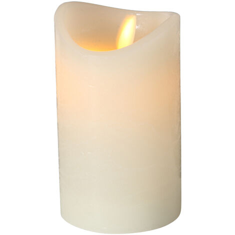 Boltze LED-Kerze Bino ü 7,5 cm, Höhe 12 cm, Farbe cremeweiß, Timer