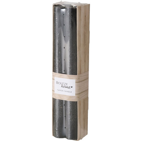 BOLTZE Stabkerze Melia 4-teilig schwarz, ø 2,5 cm / Höhe 20 cm, 4 Kerzen