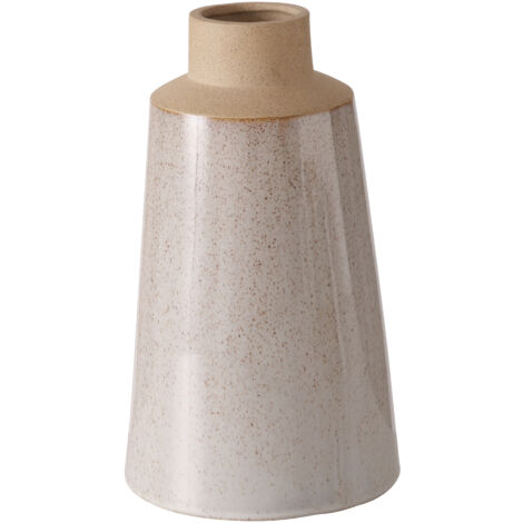 Boltze Vase Catrinia Gefäß in Beige Matt aus Steingut 2026125