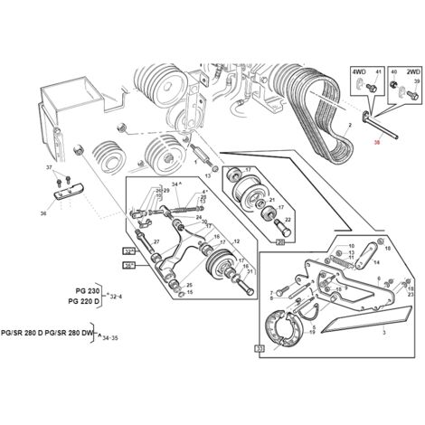 Bolzenhalteriemen Traktor Modelle PG ORIGINAL GIANNI FERRARI 95303290000