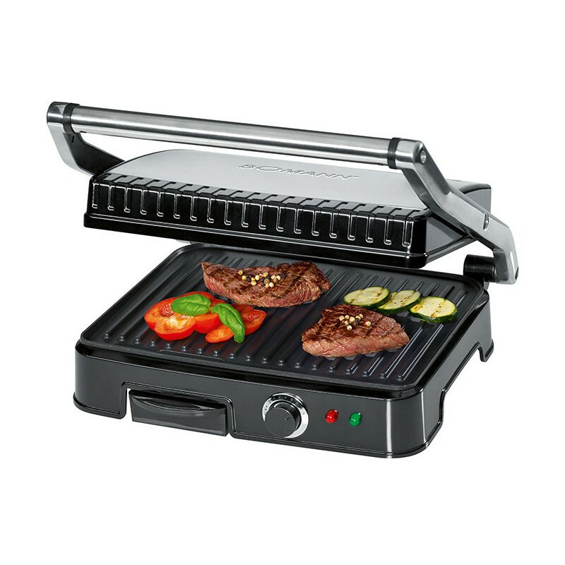 Bomann KG2242CB Kontaktgrill, Edelstahl, 2000 Watt
