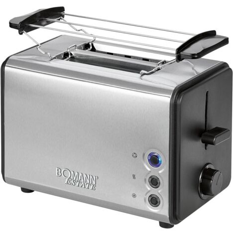 bomann TA 1371 CB toaster noir acier inoxydable 2 tranches