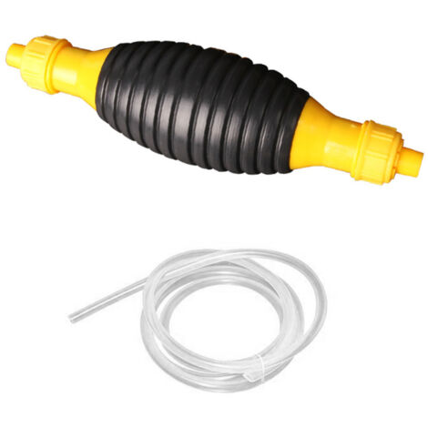 Bomba de aceite externa universal para automóviles, portátil, de accionamiento manual, con bola de goma, para transferencia manual de combustible y extracción de gasolina.