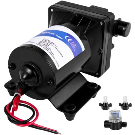 Bomba de agua autocebante Mophorn de 12 V, bomba rociadora para RV de 3 GPM con interruptor de presión de 45 PSI, bomba de diafragma con filtro desmontable para RV, autocaravana, marina, bote, césped