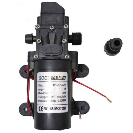 Bomba de agua de 12 V, bomba de agua autocebante de alta presión de 12 V CC para lavado de autos, hogar, limpieza, riego de jardines o pulverización.