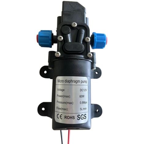 Bomba de agua de alta presión, bomba de agua de diafragma de 12 V CC, bomba de pulverización autocebante de 5 l/min, 116 PSI con abrazadera para barcos, vehículos recreativos, autocaravanas