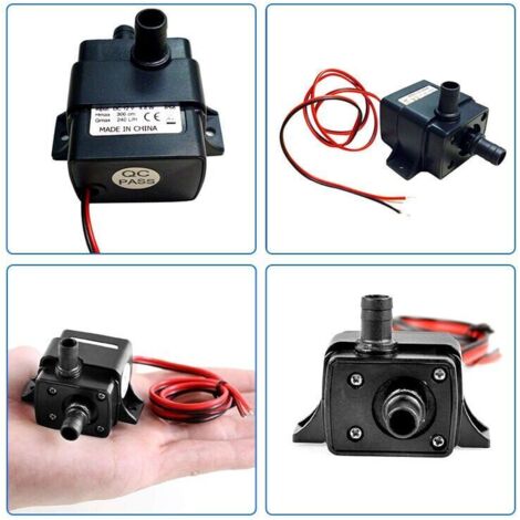 Bomba de agua silenciosa e impermeable de 12 V - Fuente sumergible para acuario, 240 l/h, elevación de 300 cm