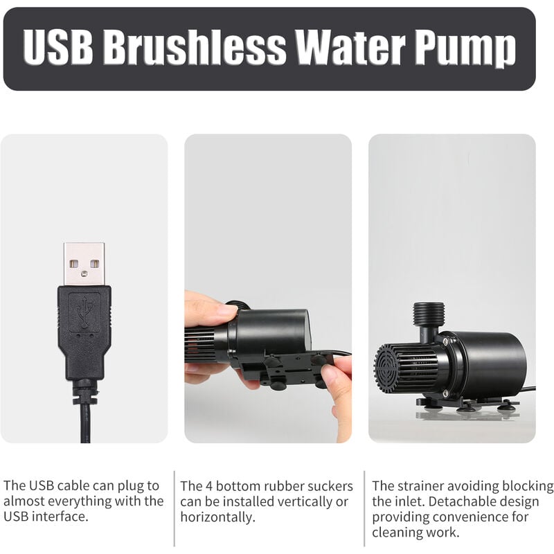 

Bomba de agua sin escobillas DECDEAL USB, con colador, bomba de aceite de agua sin escobillas micro