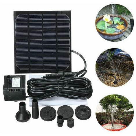Bomba de agua Solar de 7V y 1,5 W, fuente de riego para jardín, fuente flotante, energía para piscina, bomba de agua para estanque de peces y jardín