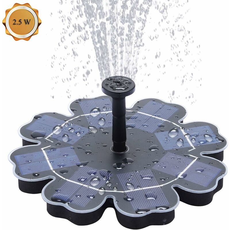 

Bomba de agua solar LITZEE, bomba de estanque solar de 2,5 W, fuente de pájaros, bomba de agua flotante al aire libre, cascada de circulación solar