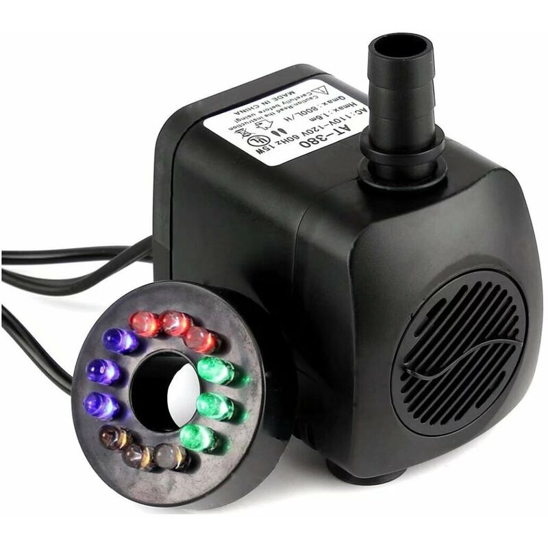 

Bomba de agua sumergible 1164/5000 15W 700L / H con 12 LED de colores LED para fuente, piscina, jardín, agua, pecera, agua de acuario