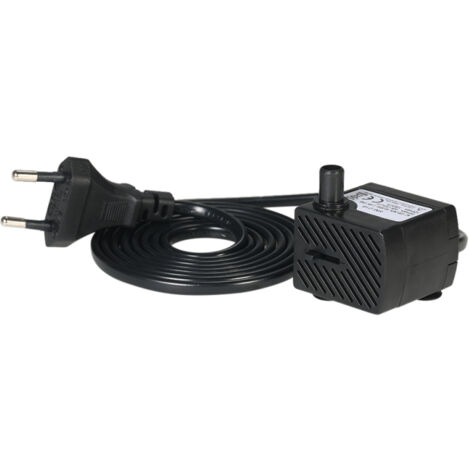 Bomba de agua sumergible de 180 l/h y 2,5 W para acuarios, fuentes, estanques, jardines acuáticos e hidroponía. Boquilla, cable de 1,5 m. Alimentación de 220-240 V CA.