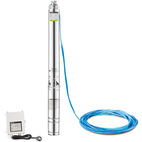 Bomba de agua sumergible para pozo 1300W 14 turbinas 5,5m3/h - 101m -GREENCUT