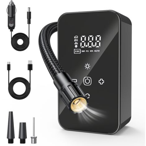 Bomba de aire inalámbrica de 140 PSI para coches, bicicletas y neumáticos, ideal para coches, motocicletas, bicicletas, balones y mucho más.