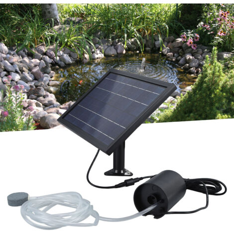 Bomba de aire solar Solar OxyBoost con 2 difusores de aire y manguera, 8W 10V 2400mAh, ABS y polisilicio para estanques y acuarios.