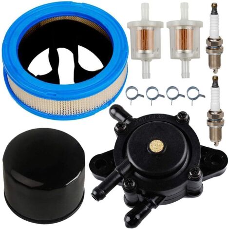 Bomba de combustible, filtro de aire, filtro de aceite, bujía y abrazaderas de repuesto JJDD para motores Briggs & Stratton Vanguard V-Twin de 12,5 a 21 CV.