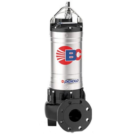 Bomba de evacuación Pedrollo para vaciado de fosas de líquidos con sólidos hasta 50 mm BC 55/35 trifásica 380V rueda BICANAL WC 5,5hp