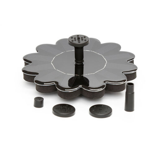 Bomba de fuente solar 5V 1.4W Mini fuente Bomba de agua con energía solar Estanque de aves flotante al aire libre Decoración de jardín + Boquillas Fuentes para adorno de estanque
