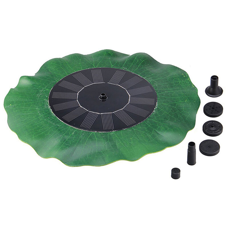 

Bomba de fuente solar con 4 boquillas de Lotus Hojas con energia solar Fuente de agua por bano del pajaro estanque de jardin Piscina