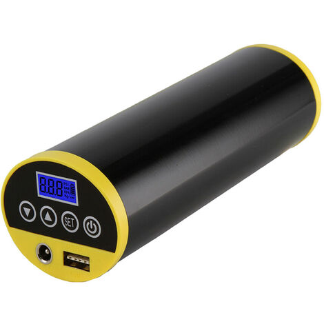 Bomba de neumático de coche digital recargable Compresor de aire Mini inflador de aire portátil Bomba de neumático de mano con luz LED LCD digital para neumáticos de bicicleta de coche Bolas Negro