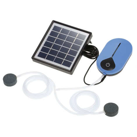 Bomba de oxígeno solar de 1,5 W y 3600 mAh para acuario, oxigenador, aireador, bomba de aire para estanques, bomba de aire para pesca, con tubo de oxígeno y piedra difusora de burbujas.