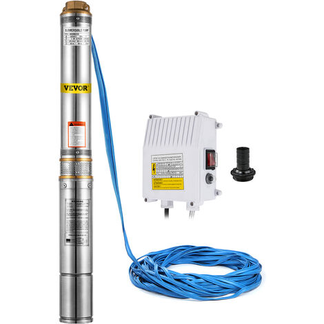 Bomba de pozo profundo 0.75hp 220v 50HZ Acero inoxidable 4 pulgadas 73m cabeza