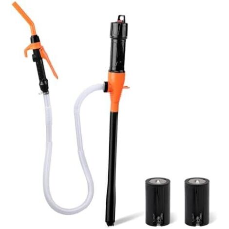 Bomba de transferencia de combustible portátil de 2.2 GPM - Sifón eléctrico con boquilla de control de flujo para gasolina, diésel, agua y aceite - Dispensador de líquidos portátil de 7 galones/min