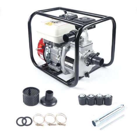 Bomba de trasiego de agua de gasolina de 4 tiempos 6.5HP, bomba de agua portátil con motor de gasolina 210cc Bomba de trasiego de agua de gasolina de 2 pulgadas para jardinería y riego